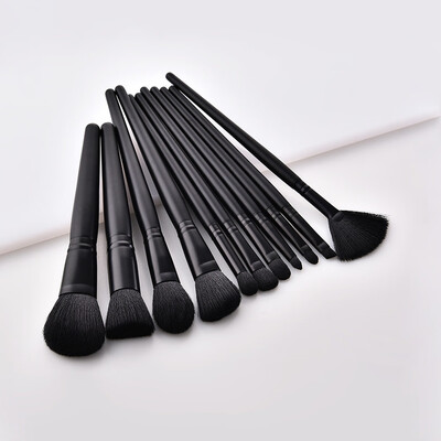 

〖Follure〗11PCS Wood Handle Synthetic Oblique Top Buffer Brush For Face Liquid Foundation