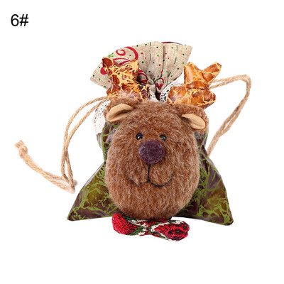 

Christmas Santa Deer Snowman Pattern Apple Candy Gift Storage Bag Tree Decor