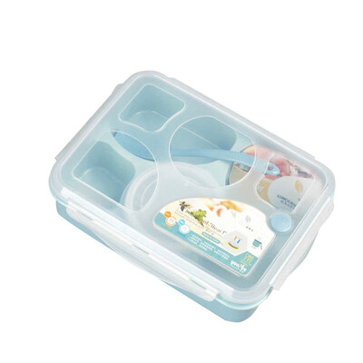 

Toponeto Five Plus One Lunch Box With Spoon Heat-Resistant Lunch Box Insulation Box Fruit