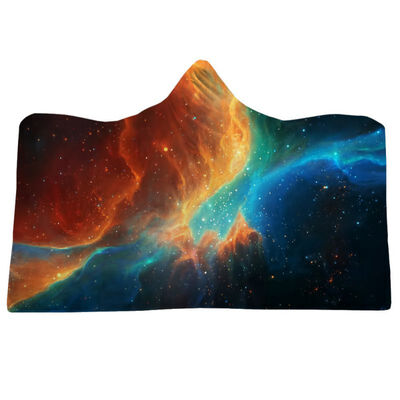 

Starry Sky Plush Printed Microfiber Hooded Blanket Adults Kids Sherpa Fleece Galaxy Wearable Throw Blankets Tv Watching Blanket