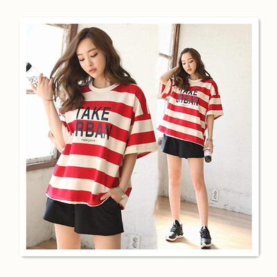 

2018 sports suit female summer loose large size clothes casual running short-sleeved shorts two