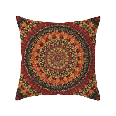 

1 PCS Pillow Cushion Cover Bohemian Mandala Art Antique Gypsy Stylized Folk Pattern Mystical Cosmos Image Decorative