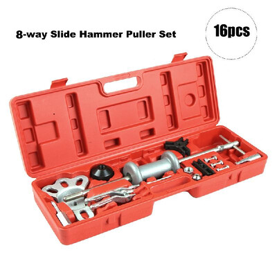 

16pcs 8-way Slide Hammer Puller Set Front Wheel Hub Bearing Remover & Rear Wheel Axle Shaft Puller Garage Tool Kit