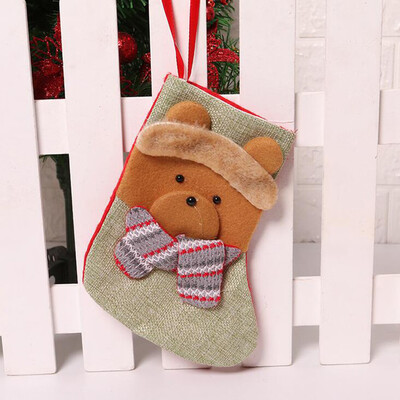 

Toponeto 1pcs Christmas Mini Christmas Stockings Socks Decorations Socks Stocking Bag