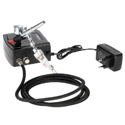 

Meterk 100-250V Professional Gravity Feed Dual Action Airbrush Air Compressor Kit for Art Painting Tattoo Manicure Craft Cake Spra