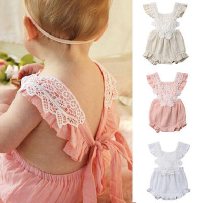 

Summer Newborn Baby Girl Ruffle Lace Romper Bodysuit Jumpsuit Outfit Clothes