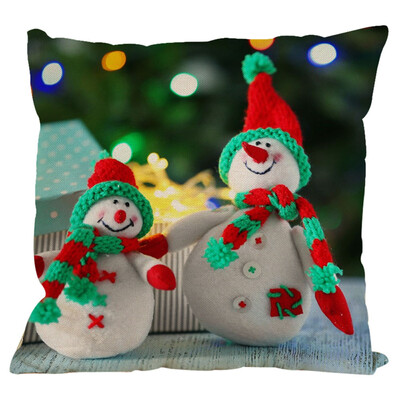 

〖Follure〗New Christmas Snowman Cotton Linen Pillow Case Sofa Cushion Cover Home Decor A