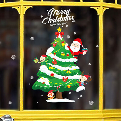 

Siaonvr Cartoon Snowman Santa Window Sticker Christmas Gift Home Decor Sticker