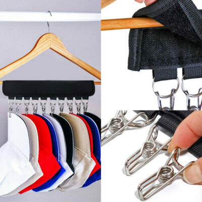 

AU Portable Hanger Rack Travel Home Clothes Hat Sock Scarf Storage Hook 10 Clip