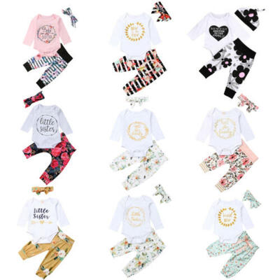 

Infant Baby Girl Clothes Long Sleeve TopsFloral Leggings Pants Outfit Set 0-18M