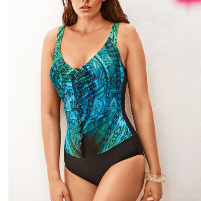 

Saidsome Women Beachwear Patchwork 1 Piece Bandage Bikini Swimsuit Bathing Suit