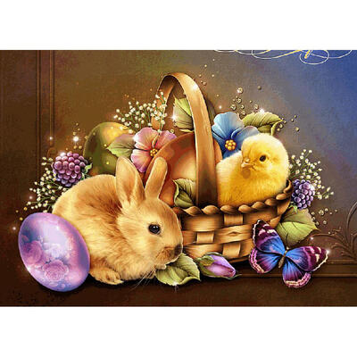 

5D DIY Full Drill Diamond Painting Easter Chick Rabbit Cross Stitch Kits