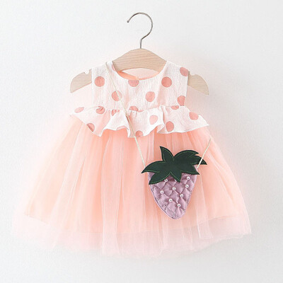 

Newborn Kids Baby Girl Dot Tulle Patchwork Tutu Princess Party Dress Sundress