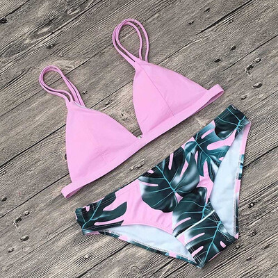 

Roseonmyhand Womens Bikini Set Sexy Leaves For Rope Swimsuit Push-up Swimwear