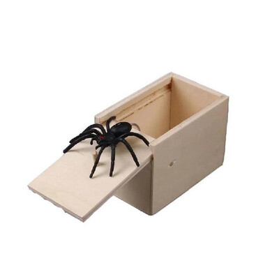 

Tricky toy scared wooden box spider mouse whole person to send boyfriend spoof scared worm small wooden box Whiteboard mouse