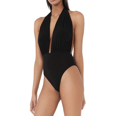 

Saidsome Women Plunge Halter Neck Backless Stretch Bodysuit Bikini Bathing Swimwear