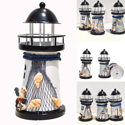 

Gobestart 14cm Lighthouse Iron Candle Holder Nautical Beach Anchor Decoration Wedding