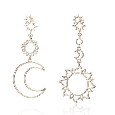 

European Simple Geometric Metal Round Earrings for Women Leaf Flower Earrings Pendientes Wedding Jewelry Ethnic Party Wholesale