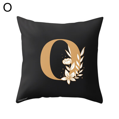 

Capital Letter Flower Print Pillow Case Waist Throw Cushion Cover Bedroom Decor