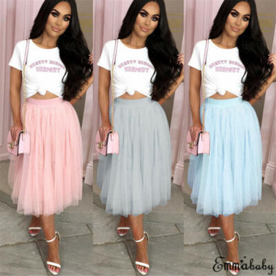 

Layers Tulle Maxi Skirt Womens Evening Cocktail Party Bridesmaid Midi dress