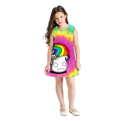 

Teen Toddler Kid Girl Sleeveless 3D Cartoon Print Cartoon Dresses Casual Clothes