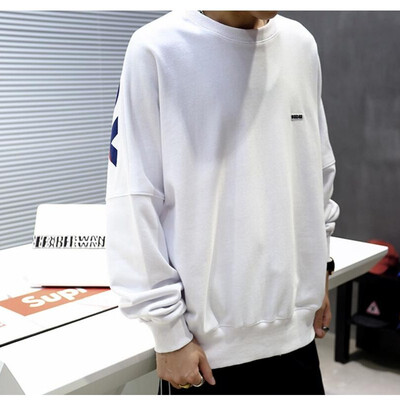 

European&American street hip hop couple sweater autumn 2018 new loose tide brand round neck pullover men