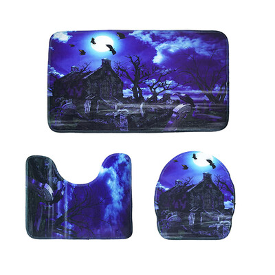 

〖Follure〗Happy Halloween Series Toilet Floor Mat Exquisite Print Three-Piece Toilet Mat