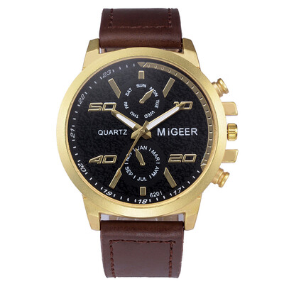 

Gobestart MIGEER High-End Fashion Mens Stainless Steel Watch Analog Alloy Quartz Watch