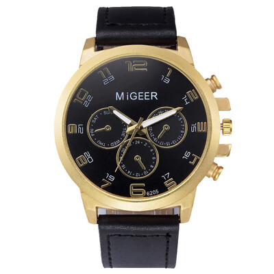 

〖Follure〗MIGEER High-End Fashion Mens Stainless Steel Watch Analog Alloy Quartz Watch
