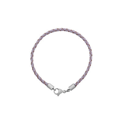 

Braided Leather Cord Bracelet Makings with 316 Stainless Steel Lobster Claw Clasps Lilac 160x3mm