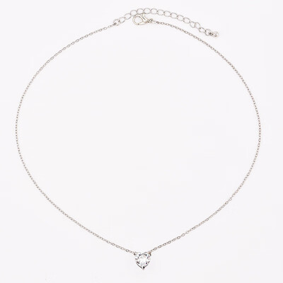 

Sale Crystal Heart Necklace Pendants For Women Short Gold Necklace Chain Pendant Heart Choker Necklace Chocker
