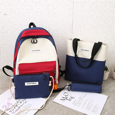 

Contrasting Korean version of shoulder bag female small fresh Mori girl backpack Joker junior high school high school student bags