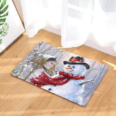 

Siaonvr Christmas Home Non Slip Door Floor Mats Hall Rugs Kitchen Bathroom Carpet Decor