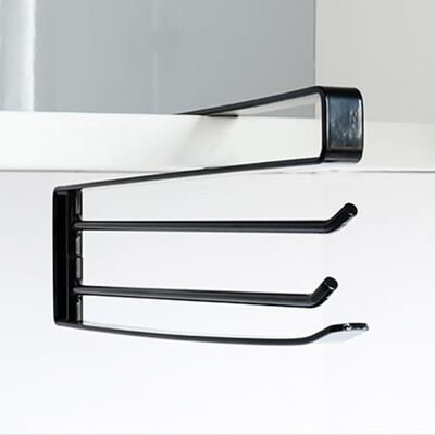 

Kitchen Cabinet Punch Free Three-bar Towel Rack Roll Paper Holder Storage Rack