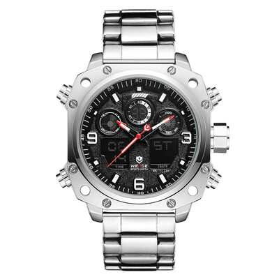 

WEIDE WH7303 Quartz Digital Electronic Watch Dual Time Alarm Calendar Stopwatch 3ATM Waterproof Timer Business Men Fashion Casual
