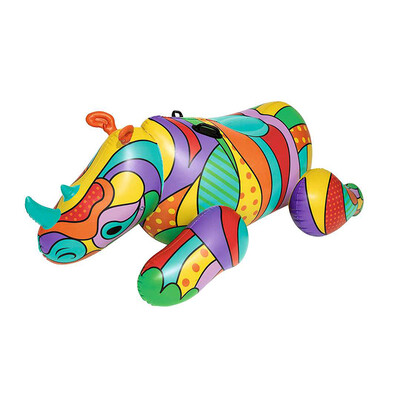 

Bestway swimming ring water sports swimming equipment increase water inflatable rhinoceros mount adult swimming ring fashion painted rhinoceros mount 201102cm 41116
