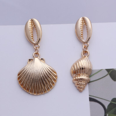 

EK649 Big Shell Drop Earrings For Women Creative Starfish Conch Cowrie Hanging Brincos Statement Earrings Boho Beach Jewelry