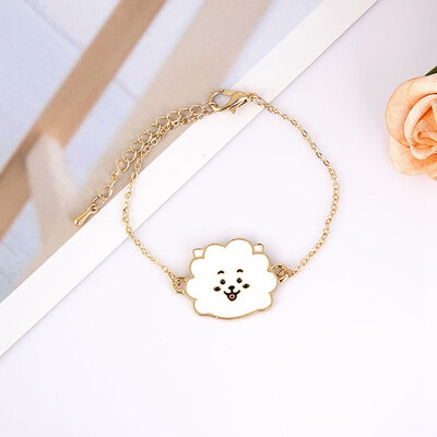 

Boys Cartoon Avatar Pendant Bracelet Unisex Couple Alloy Hand Chain ARMY Gift