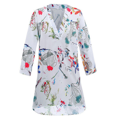 

Starmoon Womens V Neck Shirt Blouse Ladies Casual 34 Sleeve Tops T Shirt Plus Size
