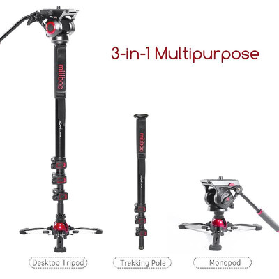 

Miliboo MTT705II-AL 3-in-1 Photography Monopod Aluminum Alloy 10kg Load Capacity 1815cm Max Height with Detachable 3-Leg Tripod
