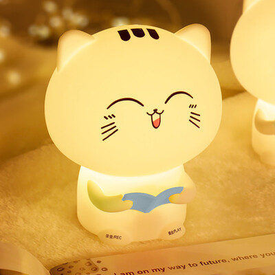 

〖Follure〗Cute Cat Lights Organic Silicone Night Light USB Rechargeable Bedside Lamp Baby