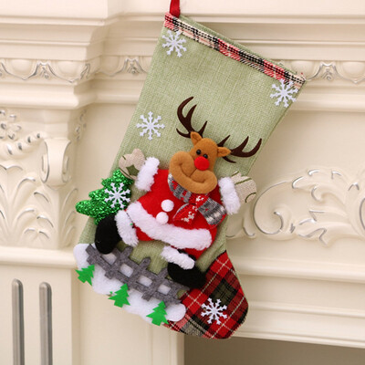 

Personalised Santa Reindeer Snow Man Stocking Sack Christmas Tree Pendant