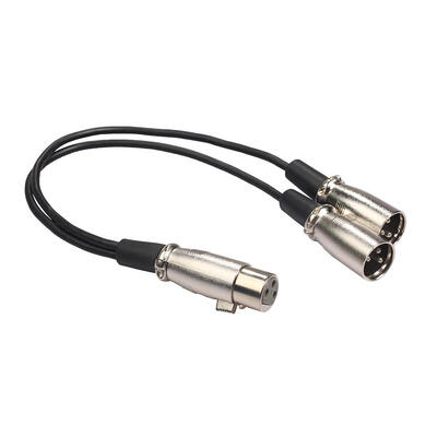 

03m 1ft 3pin XLR Female Jack to Dual 2 Male Plug Y Splitter Cable Adapter