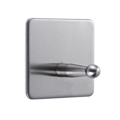 

Stainless Steel Self-Adhesive Hooks Key Rack Kitchen Hanger Wall Towel Mount