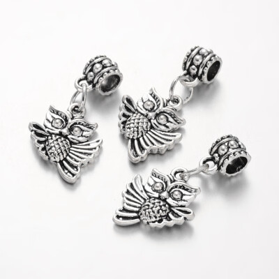 

Owl Tibetan Style Alloy European Dangle Beads Antique Silver 31mm Hole 45mm