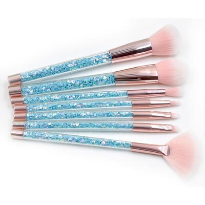 

7pcs Diamond Handle Glitter Makeup Brush Set Shinny Foundation Blending Power Eyeshadow Cosmetic Beauty Magic Make Up Tool Kit