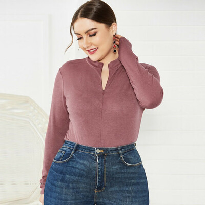 

Gobestart Fashion Women Plus Size Solid Long Sleeve Zipper Tops Coats Bodysuit