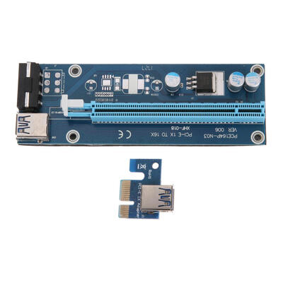 

SSU USB30 PCI-e 1x to 16x Extender Riser Card Adapter w 4Pin Power Cable