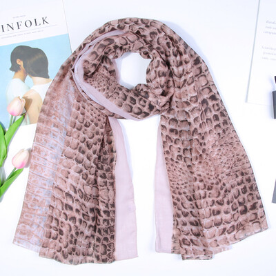 

Gobestart Women Ladies Snakeskin Print Chiffon Scarf Wrap Shawls Headband Soft Long Scarf