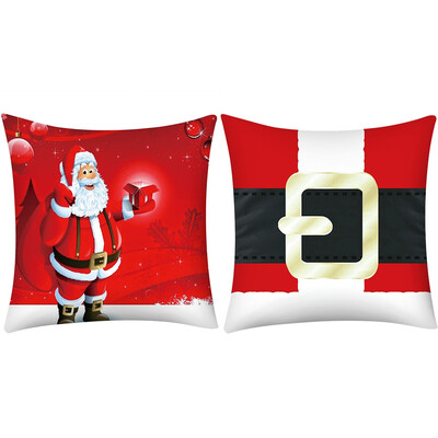 

Tailored Merry Christmas Print Pillow Case Polyester Sofa Car Cushion Cover Home Decor